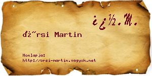 Örsi Martin névjegykártya
