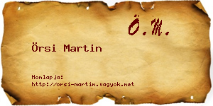 Örsi Martin névjegykártya